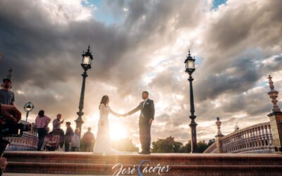 Reportaje Postboda en la Plaza de España, con Pinceladas en el Parque de María Luisa, Sevilla