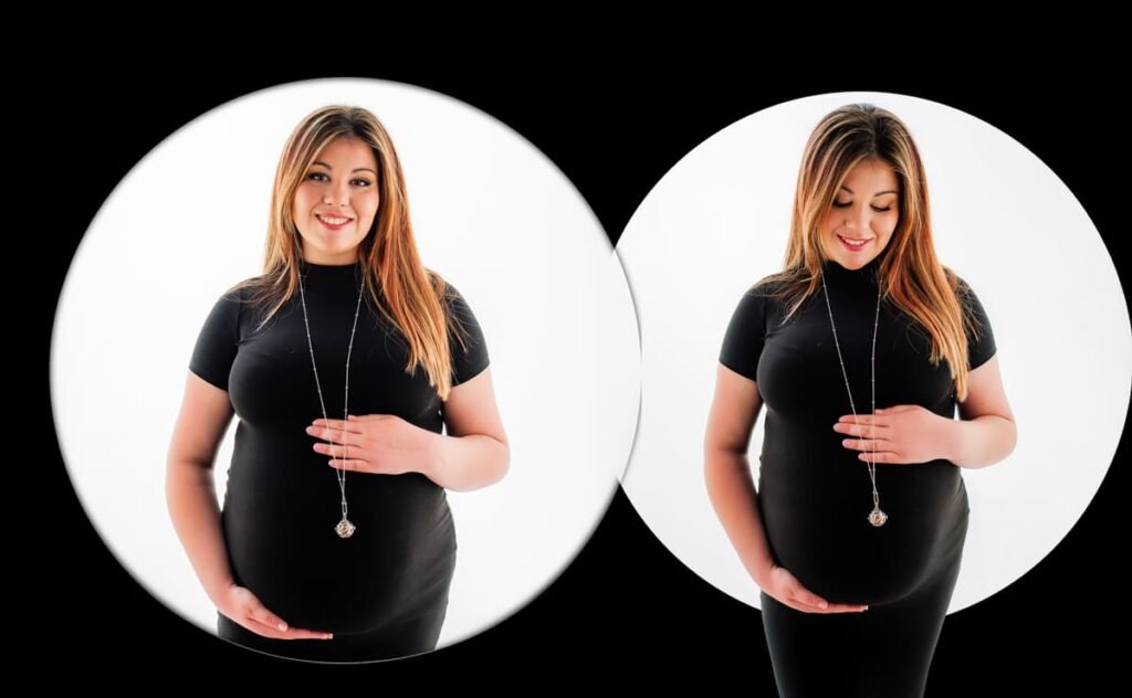 Foto de embarazada en estudio en Jerez con edición en Photoshop para un look de revista