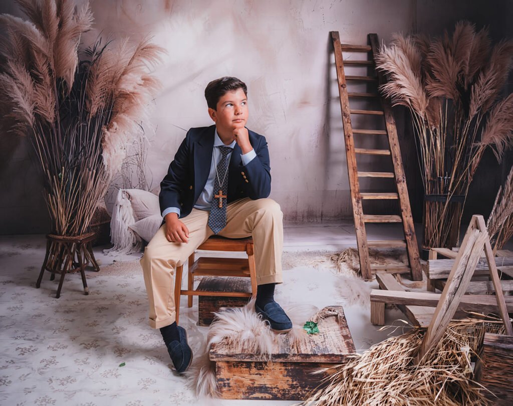 reportaje de comunión en Jerez en estudio