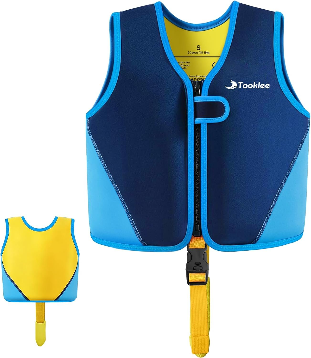 Chaleco de natación para niños con sistema de flotación de 8 paneles