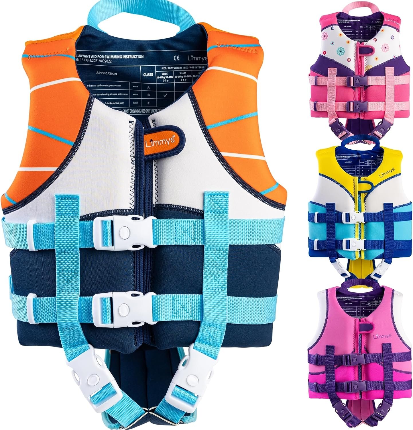 Limmys chaleco de natación de neopreno para niños